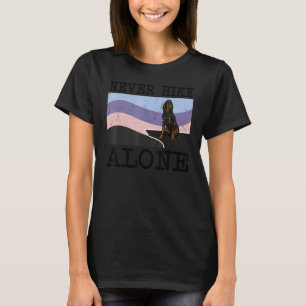 Niemals allein wandern Gordon Setter Hundwandern T-Shirt
