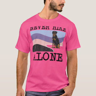 Niemals allein wandern Rottweiler Hundwandern T-Shirt