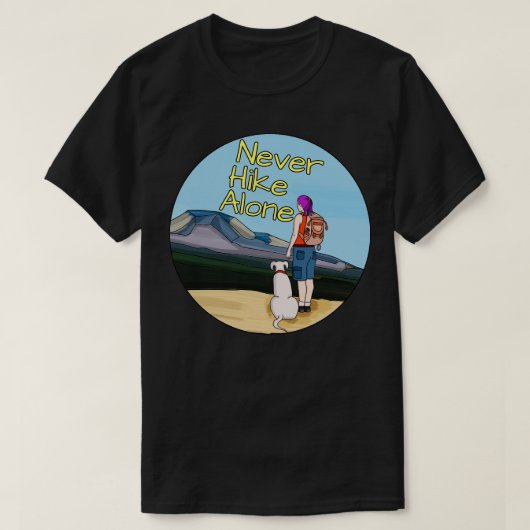 Niemals allein wandern T-Shirt (Design vorne)