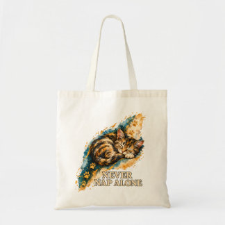 Niemals Alleine Schlafen Tabby-Katze Goldene Pfote Tragetasche