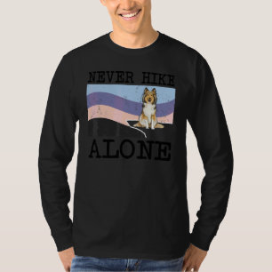 Niemals alleine wandern Shetland-Schäferhund Hund  T-Shirt