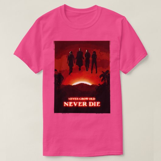 Niemals alt werden T-Shirt (Design vorne)