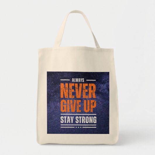 "Niemals aufgeben: Cosmic Edition" Tragetasche (Vorne)