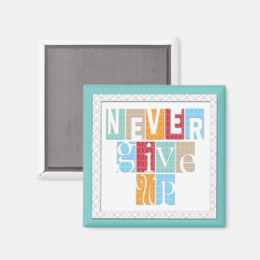 Niemals aufgeben - Drei Wörterbuchmagneten Magnet (Vorderseite/Rückseite)