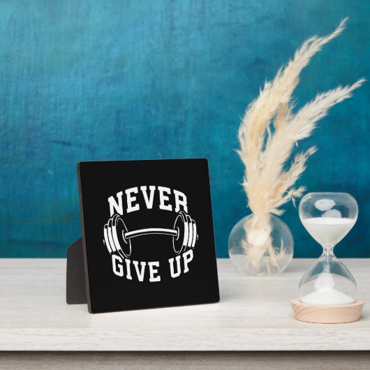 Niemals aufgeben - Dumbell - Gymnastik trainieren Fotoplatte (InSitu)