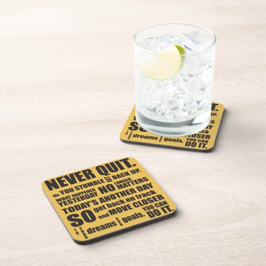 NIEMALS AUFGEBEN GETRÄNKEUNTERSETZER (Rechte Seite)