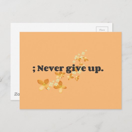 ; niemals aufgeben postkarte (Vorne/Hinten)