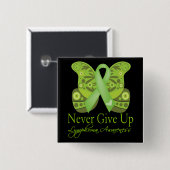 Niemals aufgeben - Schmetterlingslymphomen-Bewusst Button (Vorne & Hinten)