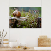 NIEMALS AUFGEBEN - Schneckenausgabe Poster (Küche)