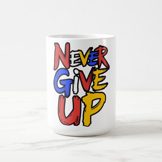 Niemals Aufgeben Unaufhaltsamer Geist Kaffeetasse (Mittel)