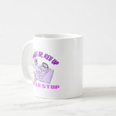 Niemals aufhören kaffeetasse (Vorderseite Links)