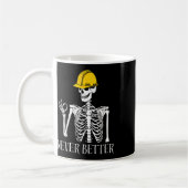 Niemals besser Bau Funny Skeleton Halloween Kaffeetasse (Links)