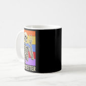 Niemals besser Skeleton Retro Funny Halloween Men Kaffeetasse (Vorderseite Links)