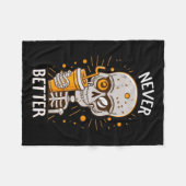 Niemals besser Skeleton trinken Kaffeehaus Pa Fleecedecke (Vorderseite (Horizontal))