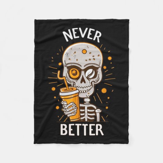 Niemals besser Skeleton trinken Kaffeehaus Pa Fleecedecke (Vorderseite)