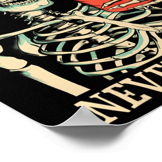 Niemals besser Skeleton trinken Kaffeehaus Pa Poster (Ecke)