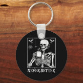 Niemals besser Skeleton trinken Kaffeehaus Pa Schlüsselanhänger (Vorderseite)