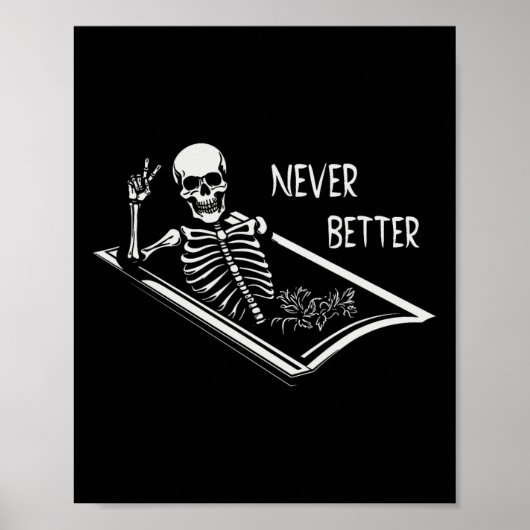 Niemals besser Skelettcoffin feine Hand Schild Hal (Vorne)