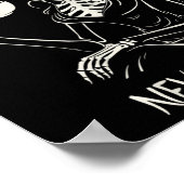 Niemals besser Skelettfrauen trinken Kaffee-Blume Poster (Ecke)