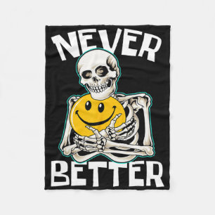 Niemals besser Skelettspass Skull Halloween-Kostüm Fleecedecke
