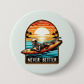 Niemals besser - Skelettsurfing Sunset Wave Button (Vorderseite)