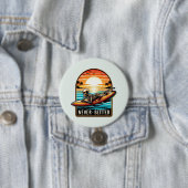 Niemals besser - Skelettsurfing Sunset Wave Button (Beispiel)