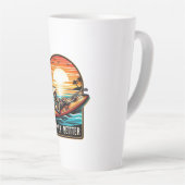 Niemals besser - Skelettsurfing Sunset Wave Milchtasse (Rechte Ecke)