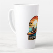 Niemals besser - Skelettsurfing Sunset Wave Milchtasse (Linke Ecke)