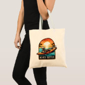 Niemals besser - Skelettsurfing Sunset Wave Tragetasche (Vorderseite (Produkt))