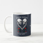 Niemals besser Skull Couple Gothic Wedding Engagem Kaffeetasse (Links)