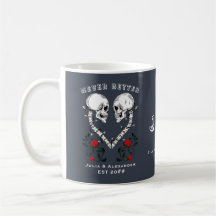 Niemals besser Skull Couple Gothic Wedding Engagem