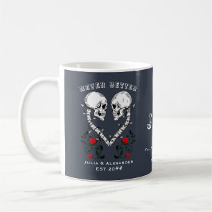 Niemals besser Skull Couple Gothic Wedding Engagem Kaffeetasse