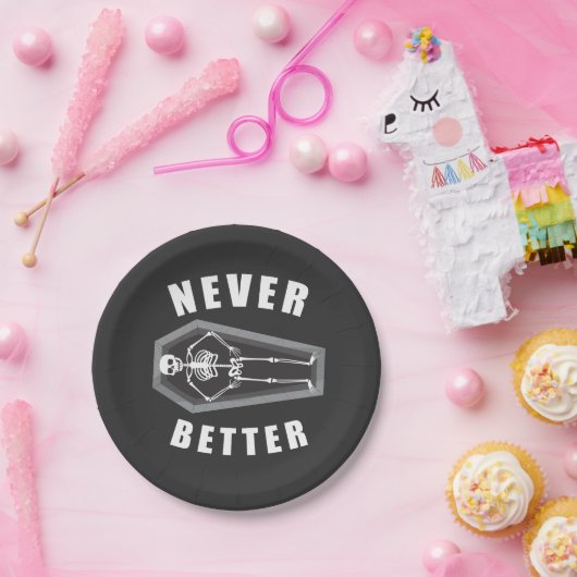 Niemals besser Tote im Skeletton Halloween Pappteller (Party)