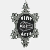 Niemals besser Tote im Skeletton Halloween Schneeflocken Zinn-Ornament (Links)