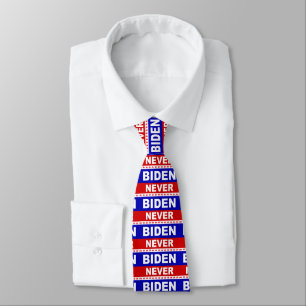 Niemals Biden, rot, weiß und blau Krawatte