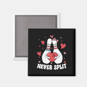 Niemals Bowling Pins Valentinstag Paare Cute Ma Magnet (Vorderseite/Rückseite)