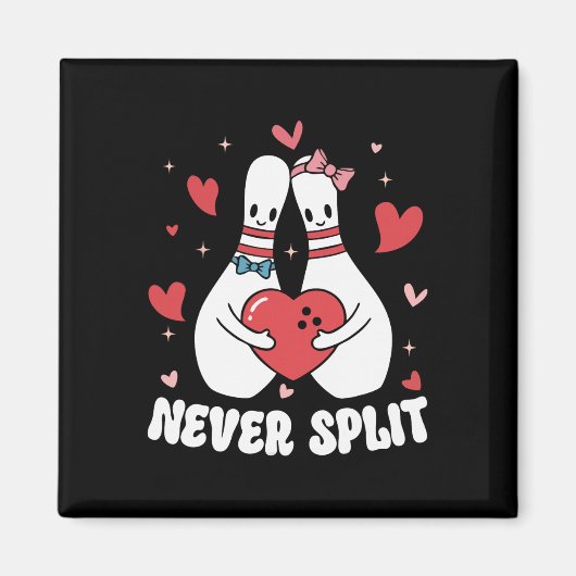 Niemals Bowling Pins Valentinstag Paare Cute Ma Magnet (Vorne)