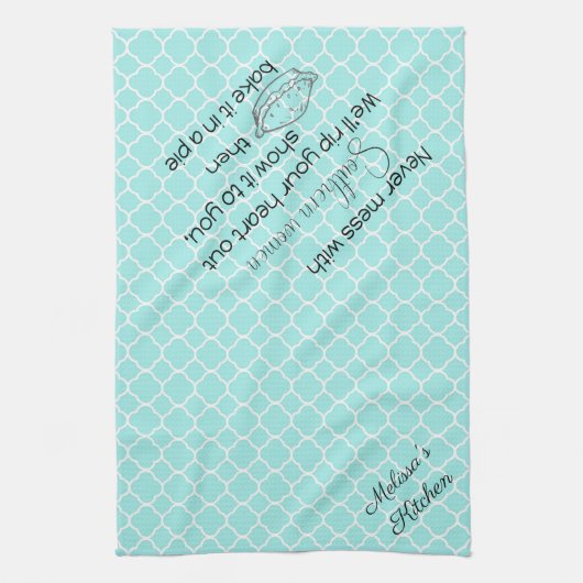 Niemals Chaos mit South Women Aqua Custom Geschirrtuch (Vertikal)