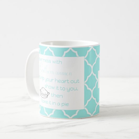 Niemals Chaos mit South Women Aqua Custom Kaffeetasse (Vorderseite Links)