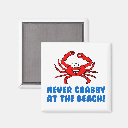 Niemals Crabby am Strand Magnet (Vorderseite/Rückseite)