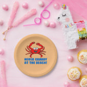 Niemals Crabby am Strand Pappteller (Party)
