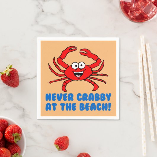 Niemals Crabby am Strand Serviette (Beispiel)