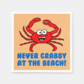 Niemals Crabby am Strand Serviette (Vorderseite)
