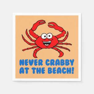 Niemals Crabby am Strand Serviette