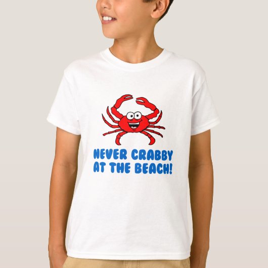 Niemals Crabby am Strand T-Shirt (Vorderseite)