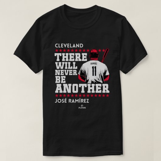 Niemals ein anderer Jose Ramirez Cleveland MLBPA T-Shirt (Design vorne)
