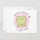 Niemals Frogret ich Liebe Sie Niedlich Frosch Pupp Postkarte (Vorne/Hinten)
