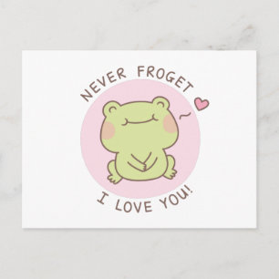 Niemals Frogret ich Liebe Sie Niedlich Frosch Pupp Postkarte