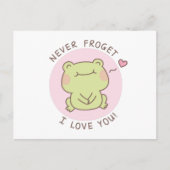 Niemals Frogret ich Liebe Sie Niedlich Frosch Pupp Postkarte (Vorderseite)