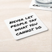 Niemals Gelassen Leute sagen Paper Untersetzer (angewinkelt)